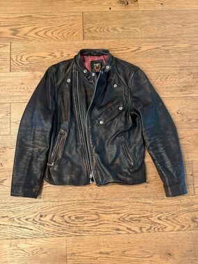 Schott double breasted leather riders jacket